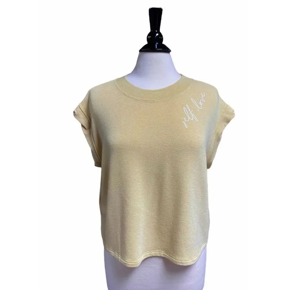 CES Femme Mustard Self Love Crop Top NWT